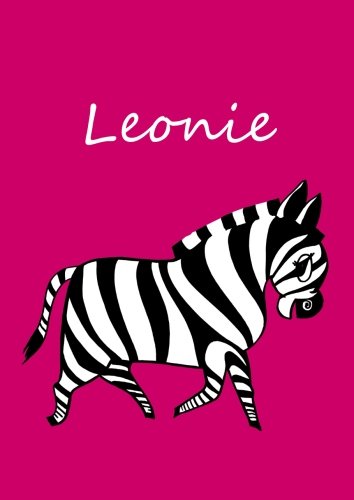 Leonie: Notebook / coloring book / diary - Leonie - DIN A4 - blank - Zebra - pink