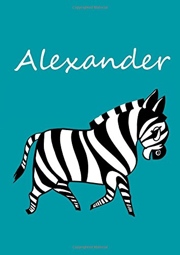 Malbuch / Tagebuch / Notizbuch - Alexander: DIN A4 - blanko - Zebra