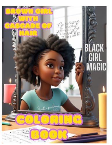 Brown Girl with Cascade of Hair -Cute Brown Girl Coloring Page for Kids: Big Eyes!" "3D Coloring Page: Adorable Brown Girl for Ages 4-8" "Coloring ... Page for Kids:Cute Brown Girl with Puffy von Independently published
