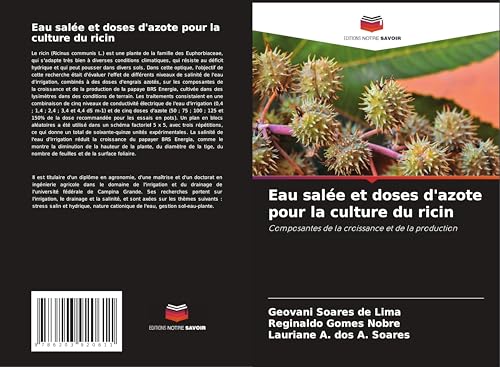Eau salée et doses d'azote pour la culture du ricin: Composantes de la croissance et de la production von Editions Notre Savoir