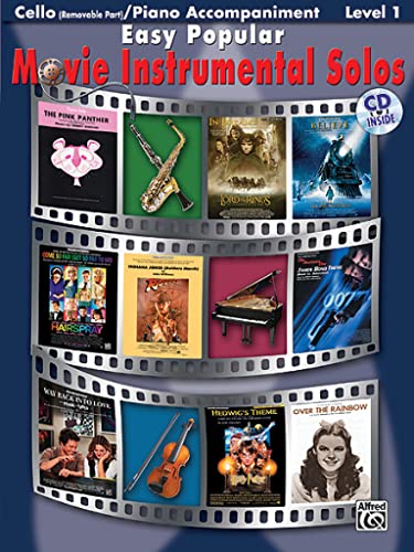 Easy Popular Movie Instrumental Solos, w. Audio-CD, for Cello and Piano Accompaniment: Cello / Piano Accompaniment (incl. Online Code) (Pop Instrumental Solo Series)