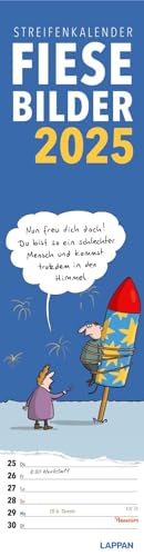 Fiese Bilder Streifenkalender 2025: Monatskalender für die Wand: Praktischer Terminplaner zum Aufhängen (Fiese Bilder: Cartoon-Sammelbände mit feinem schwarzem Humor)