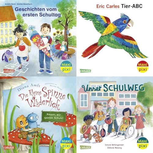 Maxi-Pixi-4er-Set 109: Komm mit in die Schule! (4x1 Exemplar): 4 Minibücher für Kinder ab 3 Jahren rund um den Schulanfang (109) von Carlsen