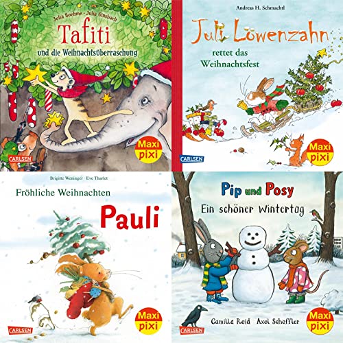 Maxi-Pixi-4er-Set 94: Weihnachten mit Bilderbuchhelden (4x1 Exemplar): 4 Minibücher für Kinder ab 3 Jahren (94) von Carlsen