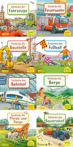 Pixi-8er-Set 240: Entdecke deine Welt 3 (8x1 Exemplar) (240): Entdecke die Fahrzeuge: Entdecke die Feuerwehr; Entdecke die Baustelle; Entdecke den ... Pferde und Ponys; Entdecke den Bauernhof