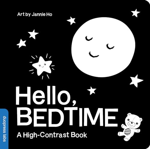 Hello, Bedtime: A Perfect High-Contrast Black-and-White Board Book for a Baby Shower Gift to Newborns and Babies (High-Contrast Books) von duopress