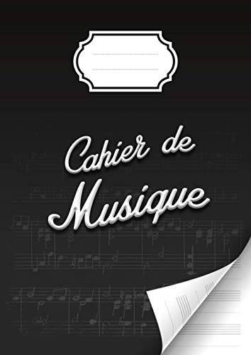 Cahier de musique avec portées et annotations pour la composition musicale - solfège - partitions - 48 pages - Grand format A4 : 21x 29,7 cm - Couverture brillante