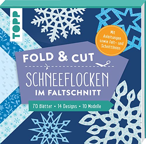 Fold & cut: Schneeflocken im Faltschnitt. Mit Anleitungen sowie Falt- und Schnittlinien: Block mit Faltblätter inkl. aufgedruckter Schnittlinien plus Anleitung. 70 Blätter - 14 Designs - 10 Modelle von Frech