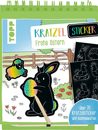 Kratzel-Stickerbuch Ostern: Mit über 70 Kratzelstickern und Kratzstift