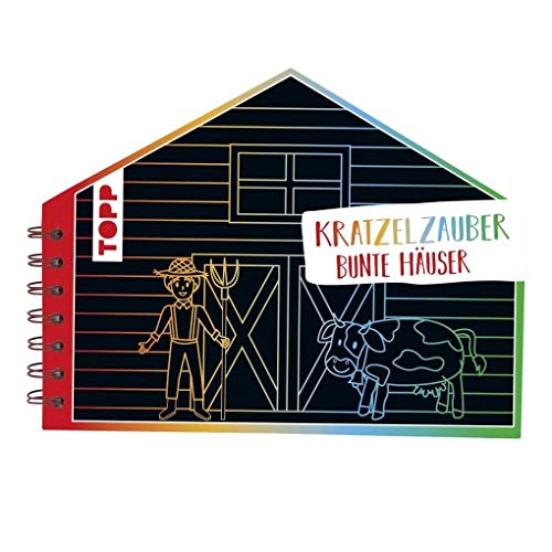 Kratzelzauber Bunte Häuser (Kratzelbuch in Hausform): Formgestanztes Kratzelbuch in Hausform. Mit Holz-Kratzstift, 20 Kratzelseiten, 20 Malanregungen und 40 Skizzenseiten.