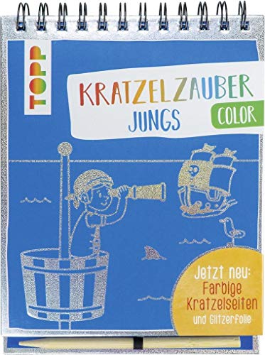 Kratzelzauber Color Jungs: Jetzt neu: Farbige Kratzelseiten und Glitzerfolie