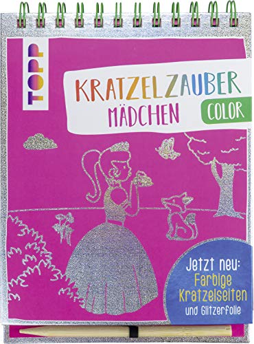 Kratzelzauber Color Mädchen: Jetzt neu: Farbige Kratzelseiten und Glitzerfolie