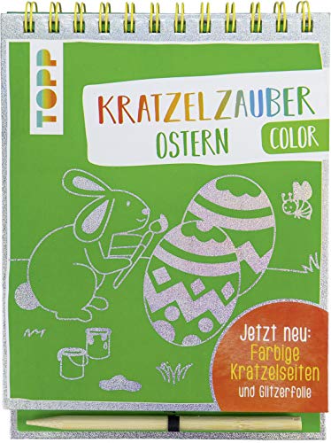 Kratzelzauber Color Ostern: Jetzt neu: Farbige Kratzelseiten und Glitzerfolie