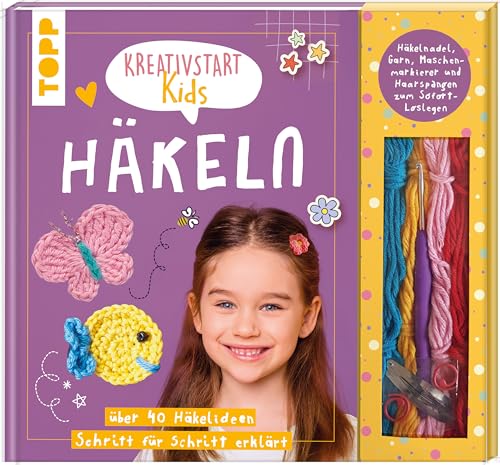 Kreativstart Kids Häkeln. Anleitungsbuch und Material: über 40 Häkelideen Schritt für Schritt erklärt. Häkelnadel, Garn, Haarspangen und Maschenmarkierer zum Sofort-Loslegen Kreativstart Kids Häkeln. Anleitungsbuch und Material: über 40 Häkelideen Schritt für Schritt erklärt. Häkelnadel, Garn, Haarspangen und Maschenmarkierer zum Sofort-Loslegen von Frech