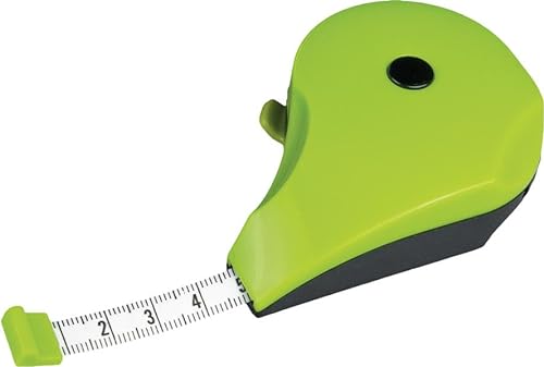 Nähwelt Schneidermaßband Grün: Maßband zum Nähen, 150 cm, mit Rückzugknopf und Saugfuß zum Befestigen