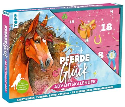 Pferdeglück - Der kreative Adventskalender. 24 Überraschungen für Pferde-Fans: Große Box (38,5 x 26,5 x 5 cm) mit 24 kleinen Boxen von Frech