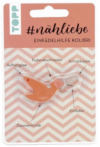 #nähliebe Einfädelhilfe Kolibri Koralle: Einfädelhilfe mit Fadenabtrenner und Schutzkappe