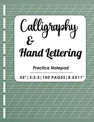 Calligraphy & Hand Lettering Practice Notepad: 55 Degrees Slant Lines for Hand Lettering, Spencerian, Copperplate, Cursive and Modern Calligraphy | 100 pages | 8.5x11 von Independently published