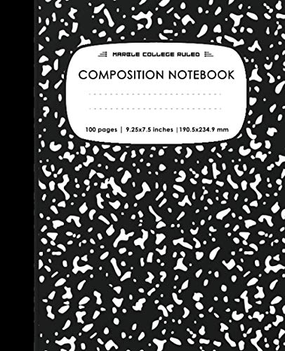Marble College Ruled Composition Notebook: Black Marble Composition Book 100 Sheet | 9.25 x 7.5 inches | marbled notebooks for kids & Girls & Boys & ... Marble Composition Book 100 Sheet, Band 1) von Independently published