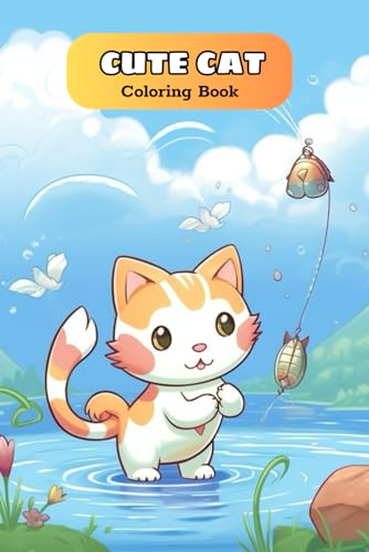 CUTE CAT Coloring book: Adorable Cartoon Cats and Kittens