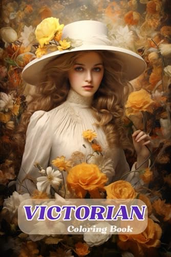 Victorian Coloring Book. Line art. For Adult: Relax, Vintage Retro Beauty