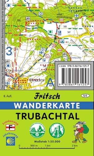Trubachtal: Mit Gräfenberger Raum und Walberla: Wanderkarte (Fritsch Wanderkarten 1:35000)
