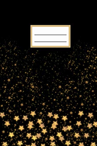Softcover Notizheft A5 kariert ohne Rand mit nummerierten 100 Seiten & Deko Muster für Schule Büro Uni Arbeit & Heim: ASTRONOMIE & ASTROLOGIE ... & Erwachsenen| Sterne in Gold & Schwarz