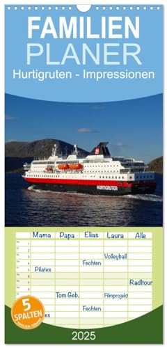 Familienplaner 2025 - Impressionen von Norwegen entlang der Hurtigruten mit 5 Spalten (Wandkalender, 21 cm x 45 cm), CALVENDO von CALVENDO