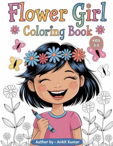 Flower Girls Coloring Book For Kids: Featuring Unique Portrait Illustrations with Detailed Floral Designs for Relaxation and Stress Relief von Independently published