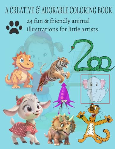 24 big animals coloring book for toddlers & kids ages 4-7: cute animals coloring book for kids: fun & easy designs for kids von Independently published