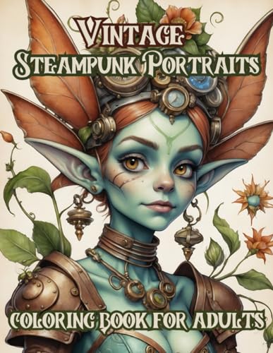 VINTAGE STEAMPUNK PORTRAITS: adult grayscale coloring book von Independently published