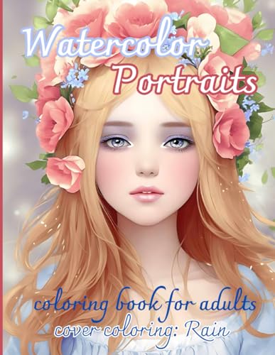 WATERCOLOR PORTRAITS: Grayscale coloring book for adults von Independently published
