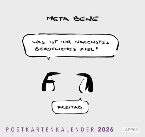 meta bene Postkartenkalender 2026: Tischkalender mit 53 Postkarten von Lappan