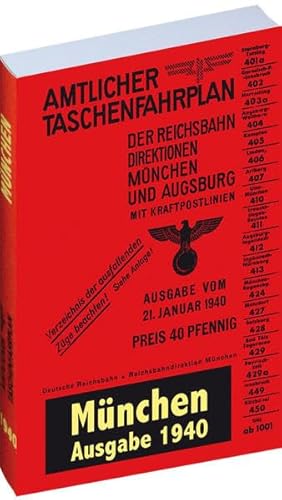 Amtlicher Taschenfahrplan von MÜNCHEN und AUGSBURG 1940 von Rockstuhl Verlag