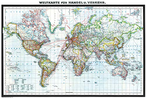 Hist. WELTKARTE - Handel und Verkehr - Oktober 1941 [gerollt]: – Die Welt während des 2. Weltkrieges – von Verlag Rockstuhl