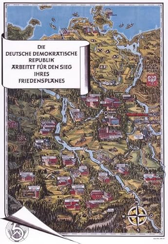 Historische Karte: Die DDR 1952 aus der Vogelperspektive (Plano) von Verlag Rockstuhl