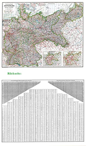 Universal-Karte von DEUTSCHLAND 1937 mit Handel und Verkehr. (Plano - 2 BLATT): Deutsches Reich mit Handel und Verkehr und Ortsverzeichnis inkl. Einwohnerzahl (Plano - 2 BLATT)