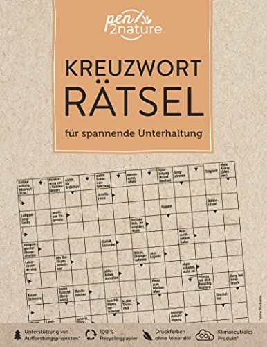 Kreuzworträtsel für spannende Unterhaltung: pen2nature: 100 % Recyclingpapier - klimaneutrale Produktion - unterstützt Aufforstungsprojekte (pen2nature books) Kreuzworträtsel für spannende Unterhaltung: pen2nature: 100 % Recyclingpapier - klimaneutrale Produktion - unterstützt Aufforstungsprojekte (pen2nature books)