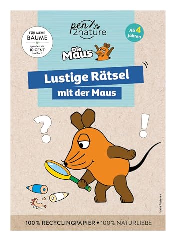 Lustige Rätsel mit der Maus. Bunter Rätselblock für Kinder ab 4 Jahren: Nachhaltiger Rätselspaß auf Recyclingpapier. Für kleine Fans der Sendung mit der Maus (pen2nature Die Maus) von Good Life Books & Media GmbH