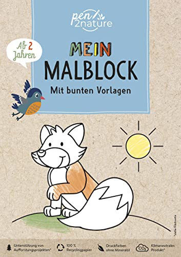 Mein Malblock. Mit bunten Vorlagen. Für Kinder ab 2 Jahren: Nachhaltiger Malspaß und erste Ausmalbilder für die Kleinsten (pen2nature kids)
