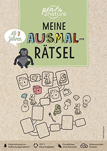 Meine Ausmal-Rätsel. Block für Kinder ab 7 Jahren: pen2nature: 100% Recyclingpapier - klimaneutrale Produktion - unterstützt Aufforstungsprojekte (pen2nature kids) von Naumann & Goebel Verlagsgesellschaft mbH