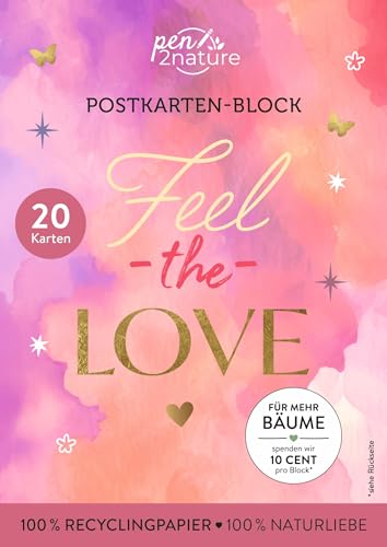 Postkartenblock Feel the Love: 20 Karten I 100% Recyclingpapier 100% Naturliebe Postkartenblock Feel the Love: 20 Karten I 100% Recyclingpapier 100% Naturliebe von Pen2nature
