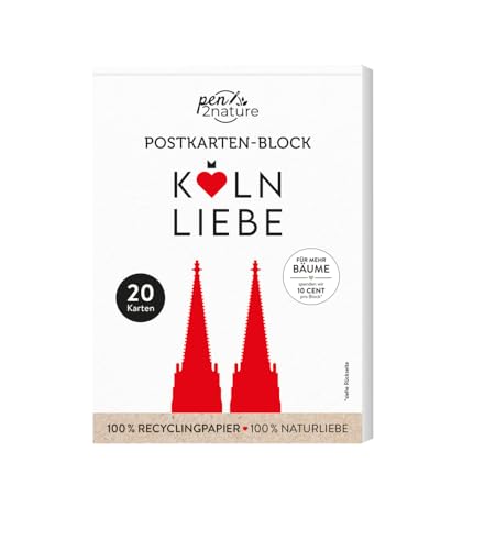 Postkartenblock Köln-Liebe: 20 liebevoll gestaltete Köln-Postkarten auf 100% Recycling-Papier Postkartenblock Köln-Liebe: 20 liebevoll gestaltete Köln-Postkarten auf 100% Recycling-Papier von Pen2nature