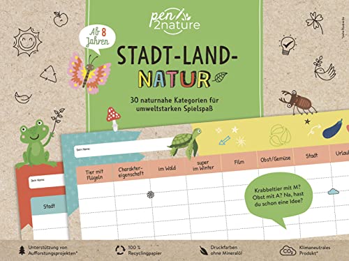 Stadt-Land-Natur. Bunter Spiele-Block für Kinder ab 8 Jahren und die ganze Familie: Nachhaltiger Spielspaß auf Recyclingpapier. Für kleine und große Umwelt-Fans und Natur-Liebhaber (pen2nature family) Stadt-Land-Natur. Bunter Spiele-Block für Kinder ab 8 Jahren und die ganze Familie: Nachhaltiger Spielspaß auf Recyclingpapier. Für kleine und große Umwelt-Fans und Natur-Liebhaber (pen2nature family)