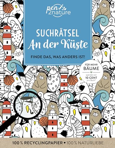 Suchrätsel An der Küste: Finde das, was anders ist! Lustige Wimmelrätsel und Suchbilder | Gedruckt auf 100% Recyclingpapier Suchrätsel An der Küste: Finde das, was anders ist! Lustige Wimmelrätsel und Suchbilder | Gedruckt auf 100% Recyclingpapier von Pen2nature