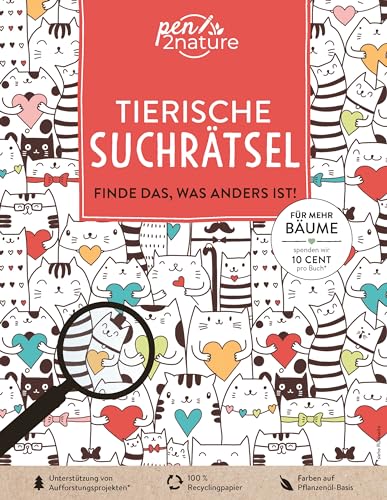 Tierische Suchrätsel - Finde das, was anders ist!: Witzige Wimmelbilder und Suchrätsel | Gedruckt auf 100% Recyclingpapier (pen2nature family) von Good Life Books & Media GmbH