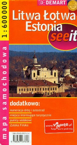 Litwa Lotwa Estonia mapa samochodowa