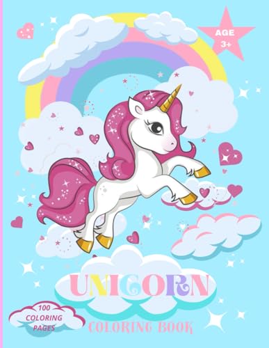 Unicorn coloring book for kids ages 3+: 100 pictures, 8.5x11 inches.