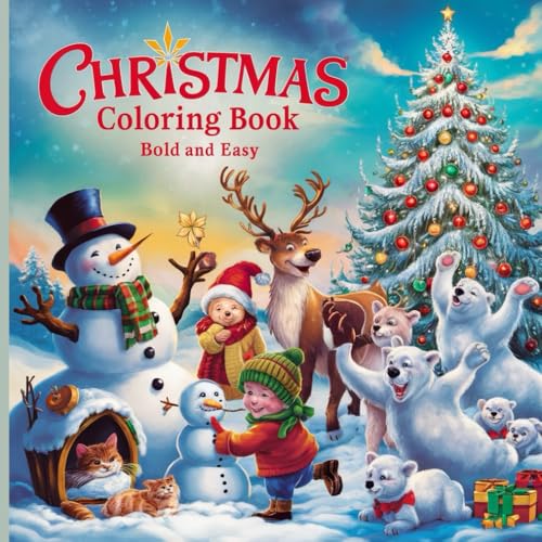 Christmas Coloring Book Bold and easy: "Simple and festive designs to relax with holiday colors" include cute reindeer, penguins, Christmas tree decorations, and many more beautiful designs. von Independently published