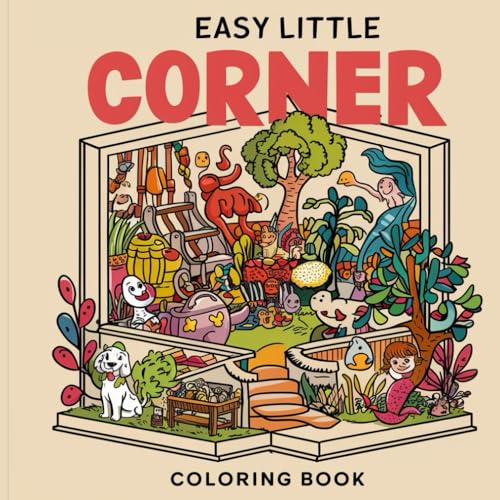 Corner: This coloring book features simple scenes to relax, color, and unwind, featuring various bookshelves, outdoor scenes, and bedrooms. Corner: This coloring book features simple scenes to relax, color, and unwind, featuring various bookshelves, outdoor scenes, and bedrooms. von Independently published